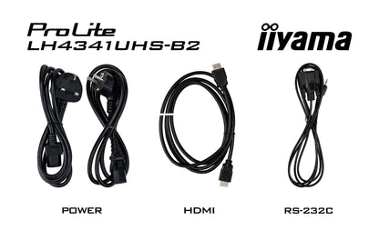 iiyama LH4341UHS-B2 Signage Display 108 cm (42.5") LCD 500 cd/m² 4K Ultra HD Built-in processor Android 8.0 24/7